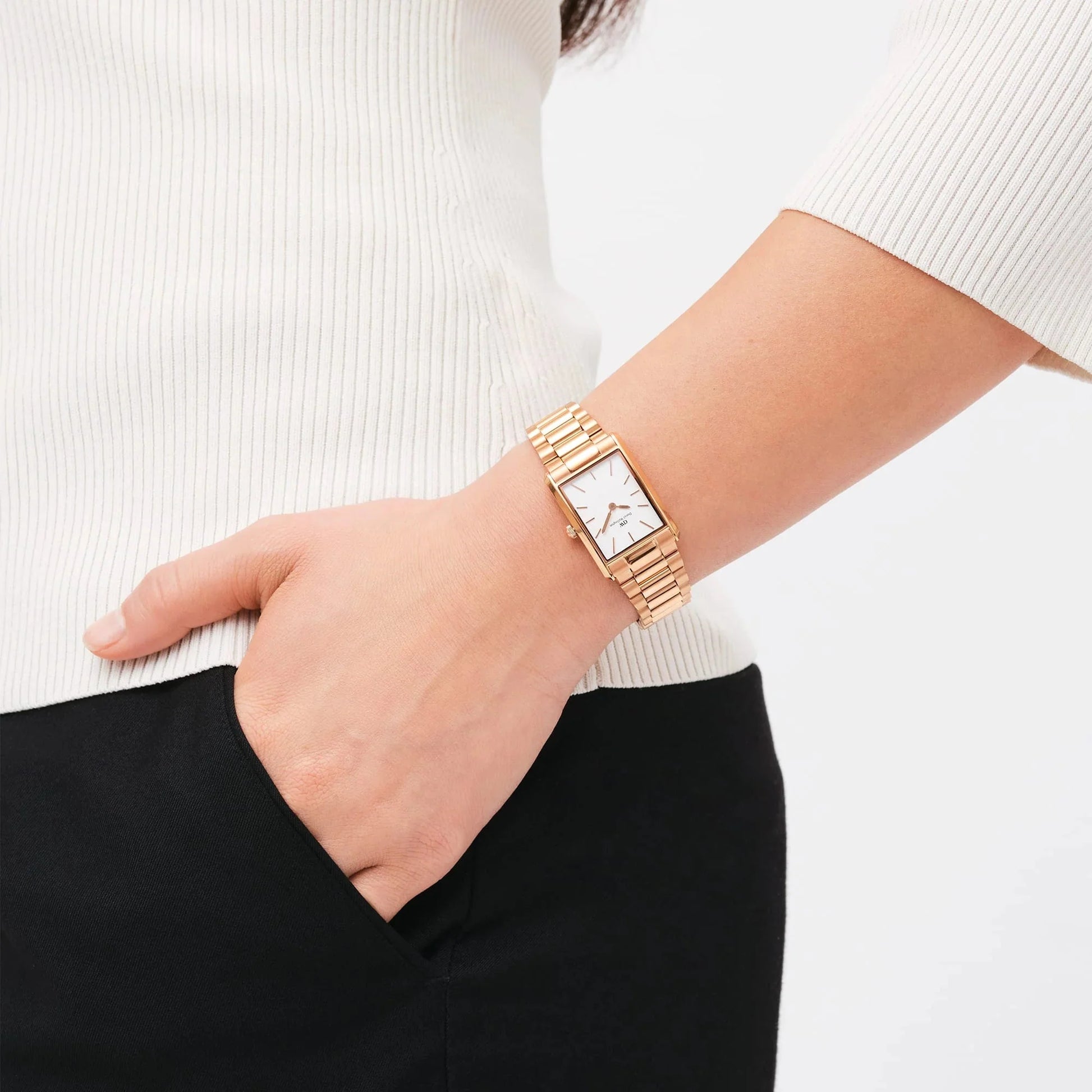Daniel Wellington Women's Watch Bound 3-Link Rose Gold Dw00100699