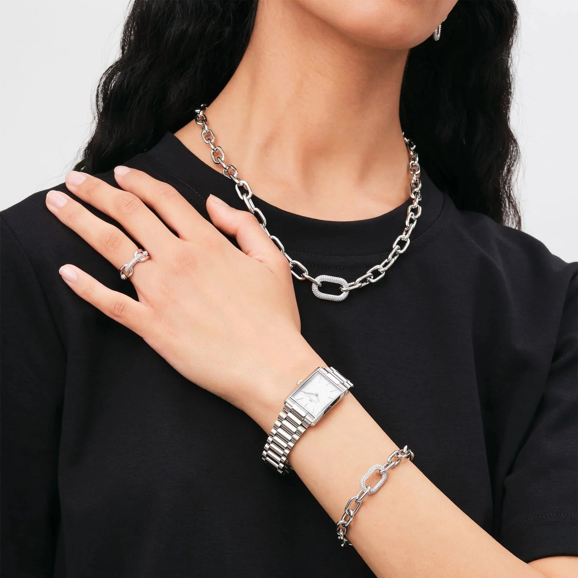Daniel Wellington Women's Watch Bound 3-Link Silver Dw00100700