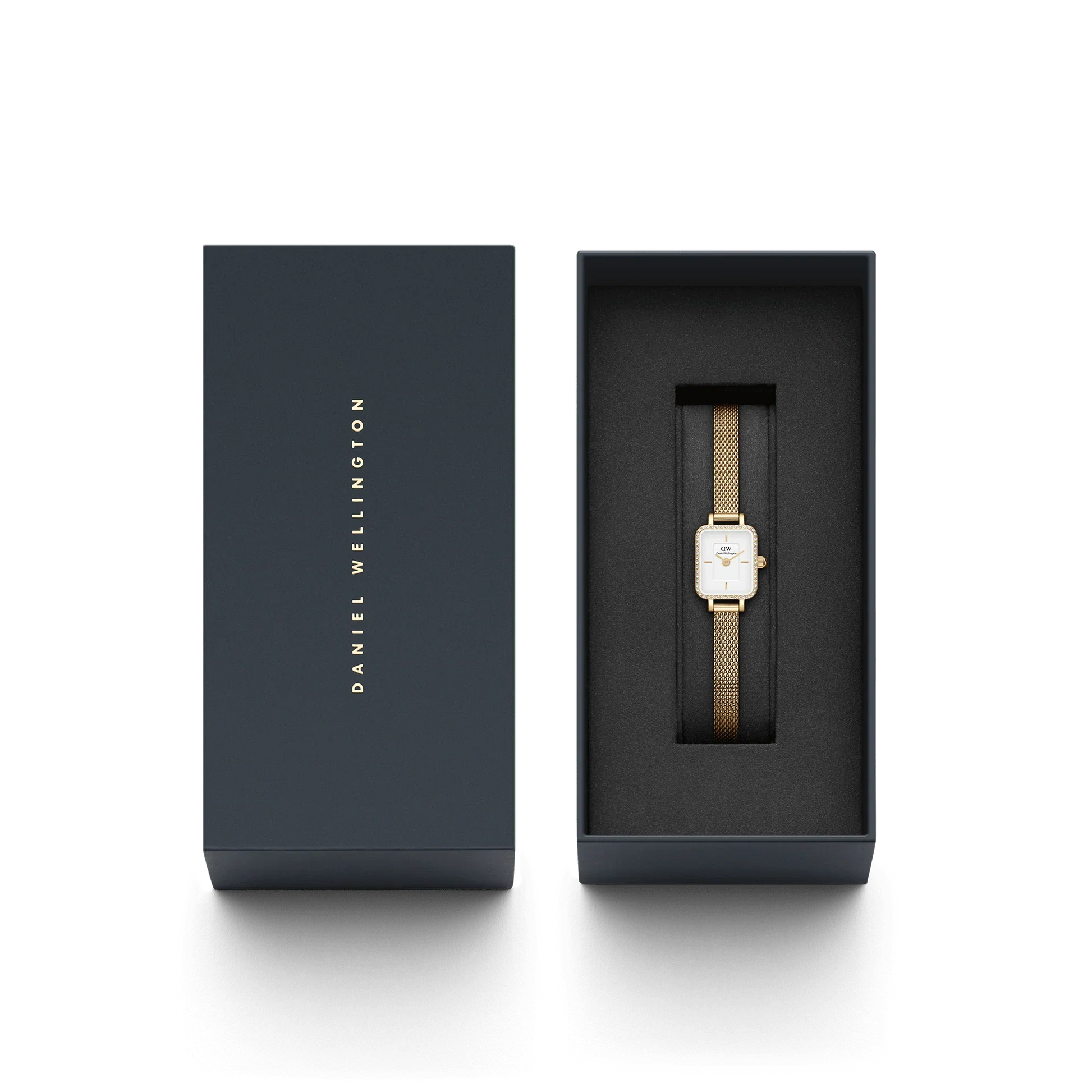 Daniel Wellington Quadro Mini Lumine Bezel Gold Watch Dw00100730