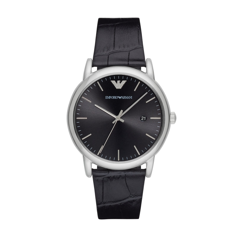 Orologio Emporio Armani AR2500 Solo Tempo Pelle Nera