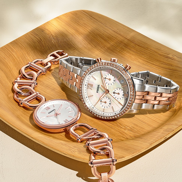 Orologio Fossil Donna ES5279 Bicolore Oro Rosa Verde