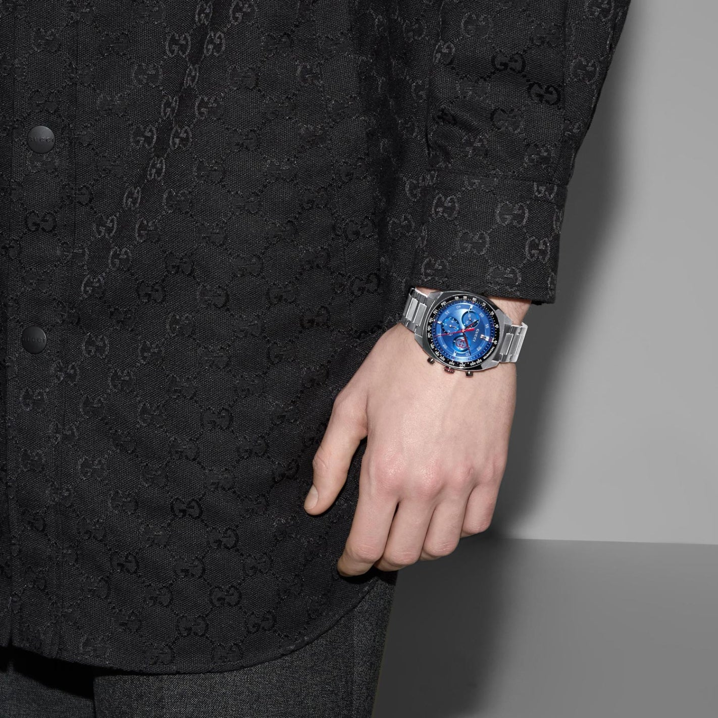 Orologio Gucci Interlocking G YA142317 Cronografo Quadrante Blu
