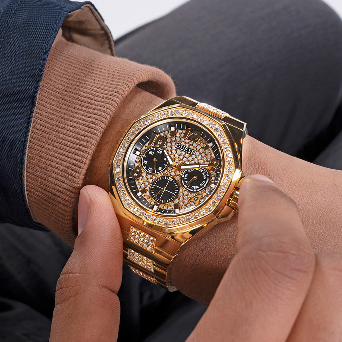 Orologio Guess Uomo GW0785G2 Solo Tempo Oro Rosa Blu