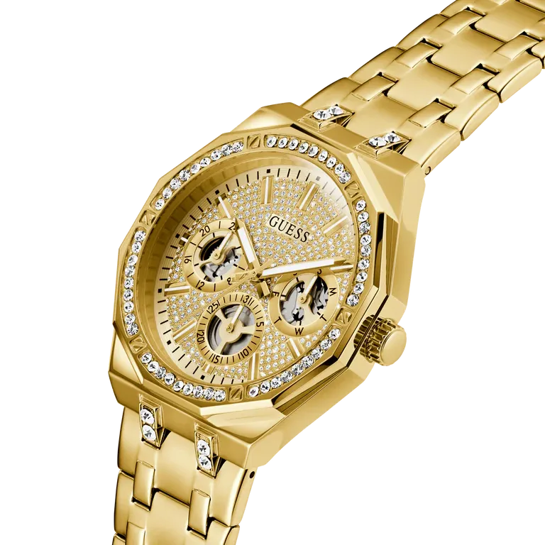 Orologio Uomo Guess Multifunzione in Tono Oro e Cristalli GW0960G2