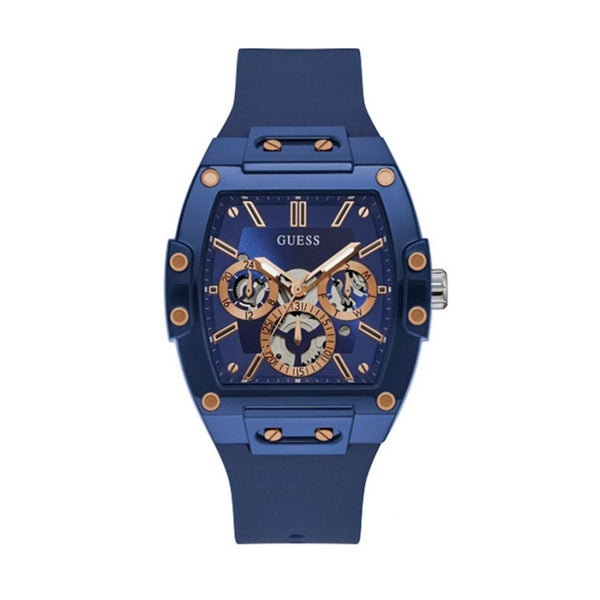 Orologio Uomo Guess Phoenix in Silicone Blu e Oro GW0203G7