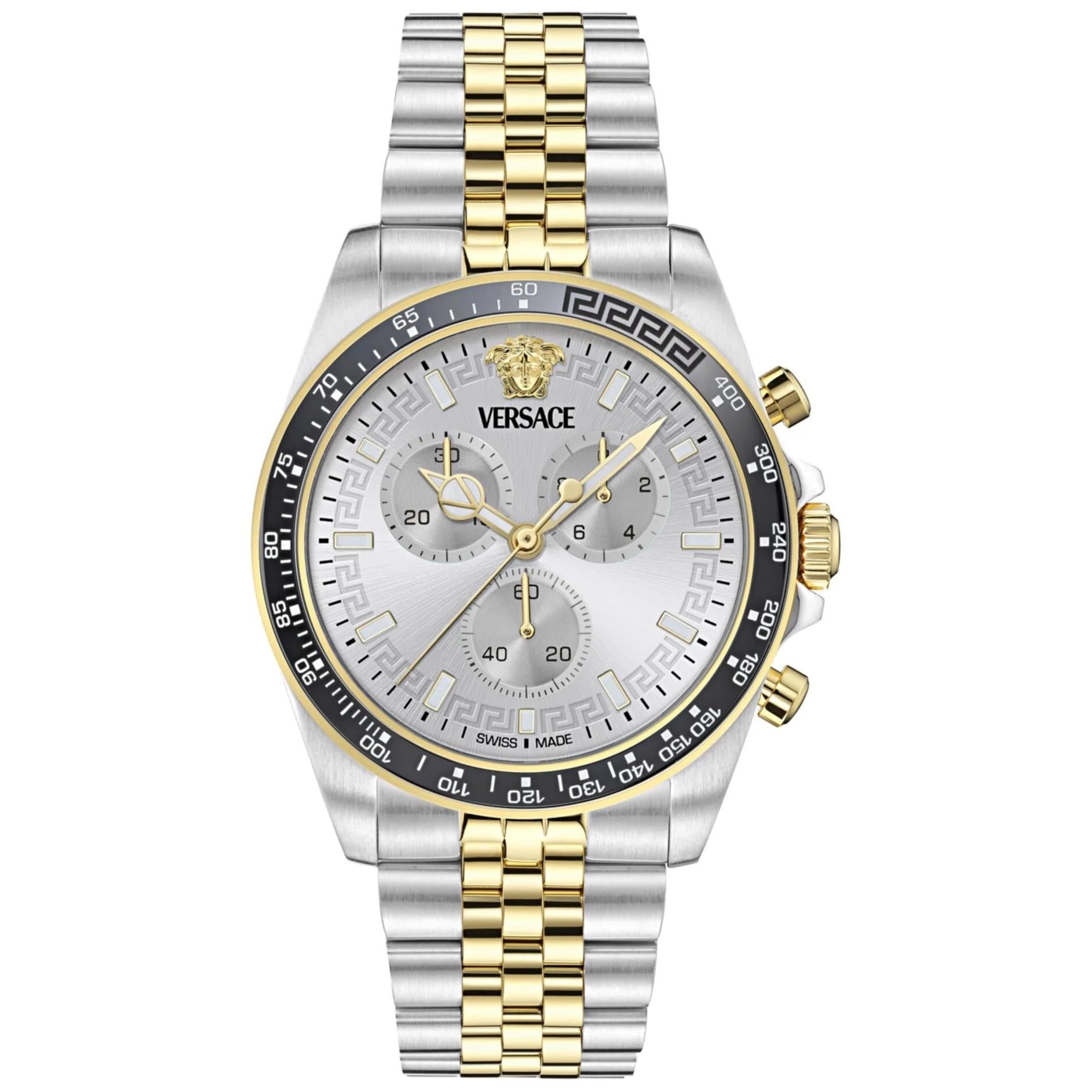 Orologio Versace V-Motif VE0H00725 Donna Bicolore Quadrante Verde