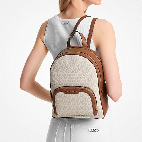 Zaino Michael Kors Jaycee Medium in Tela Logata Vanilla