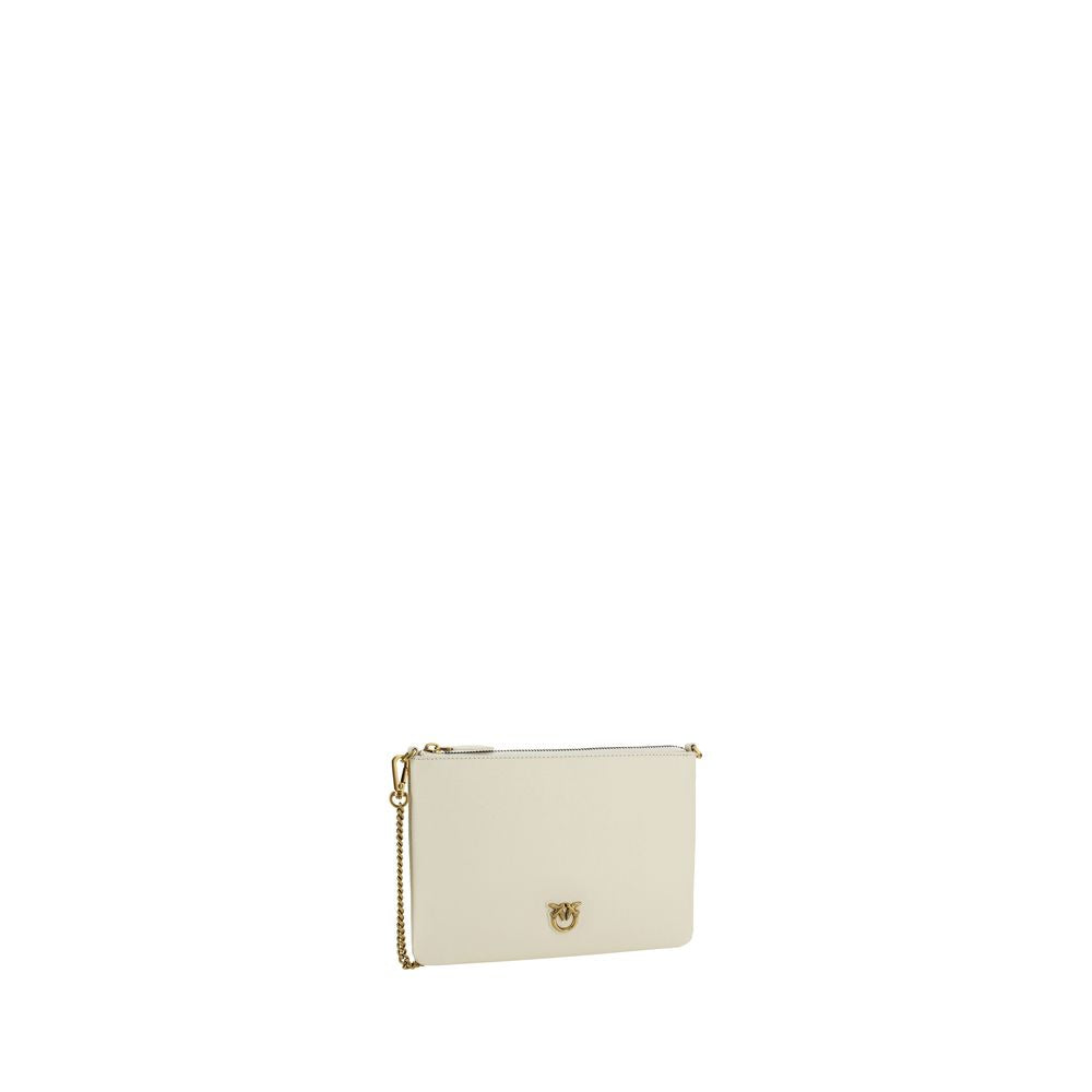 PINKO Borsa Tracolla Love Mini Beige in Pelle di Vitello