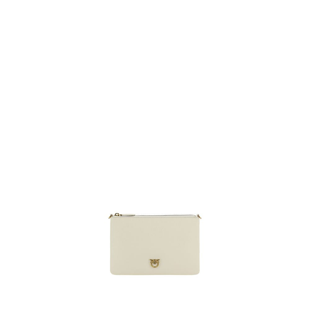 PINKO Borsa Tracolla Love Mini Beige in Pelle di Vitello