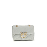 PINKO Gray Calf Leather Bos Taurus Shoulder Bag