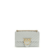 PINKO Gray Calf Leather Bos Taurus Shoulder Bag