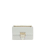PINKO Gray Calf Leather Bos Taurus Shoulder Bag