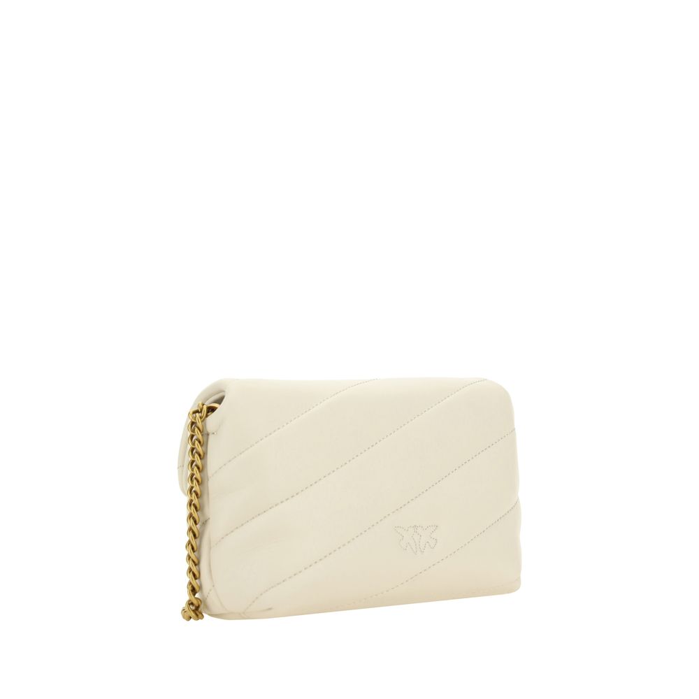 PINKO Love Baby Mini Quilted Shoulder Bag White SS26