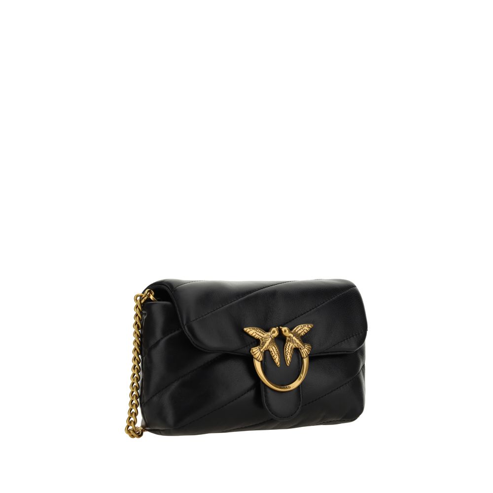 PINKO Love Baby Mini Quilted Shoulder Bag Black SS26