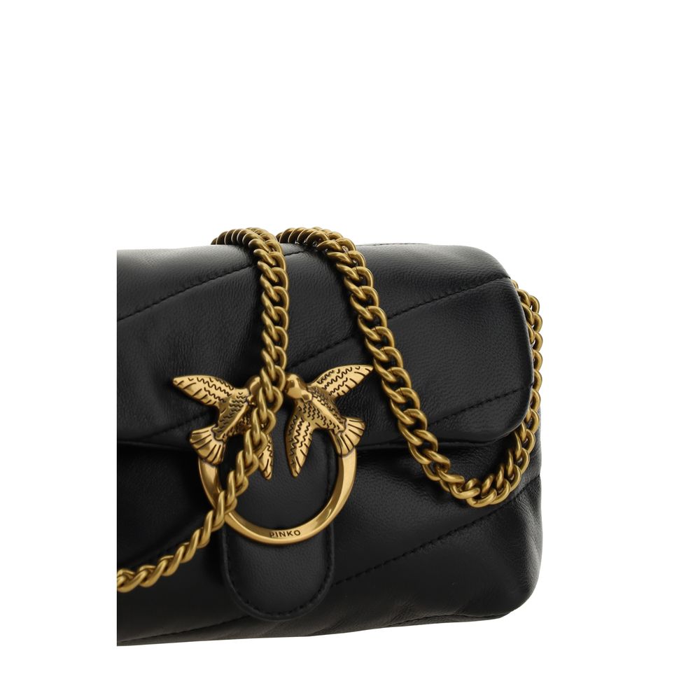 PINKO Love Baby Mini Quilted Shoulder Bag Black SS26