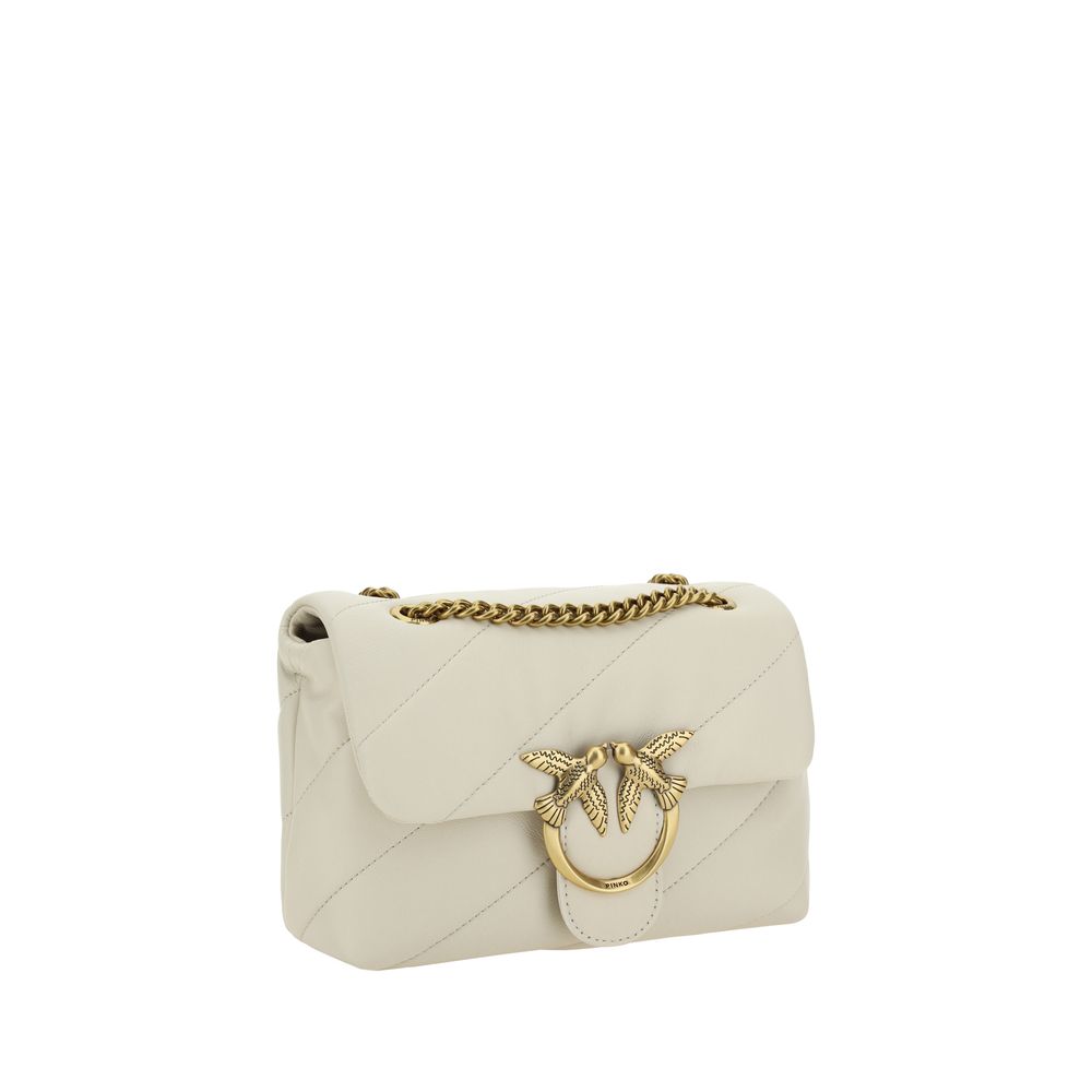 PINKO Love Mini Puff Borsa a Tracolla Trapuntata Bianca SS26