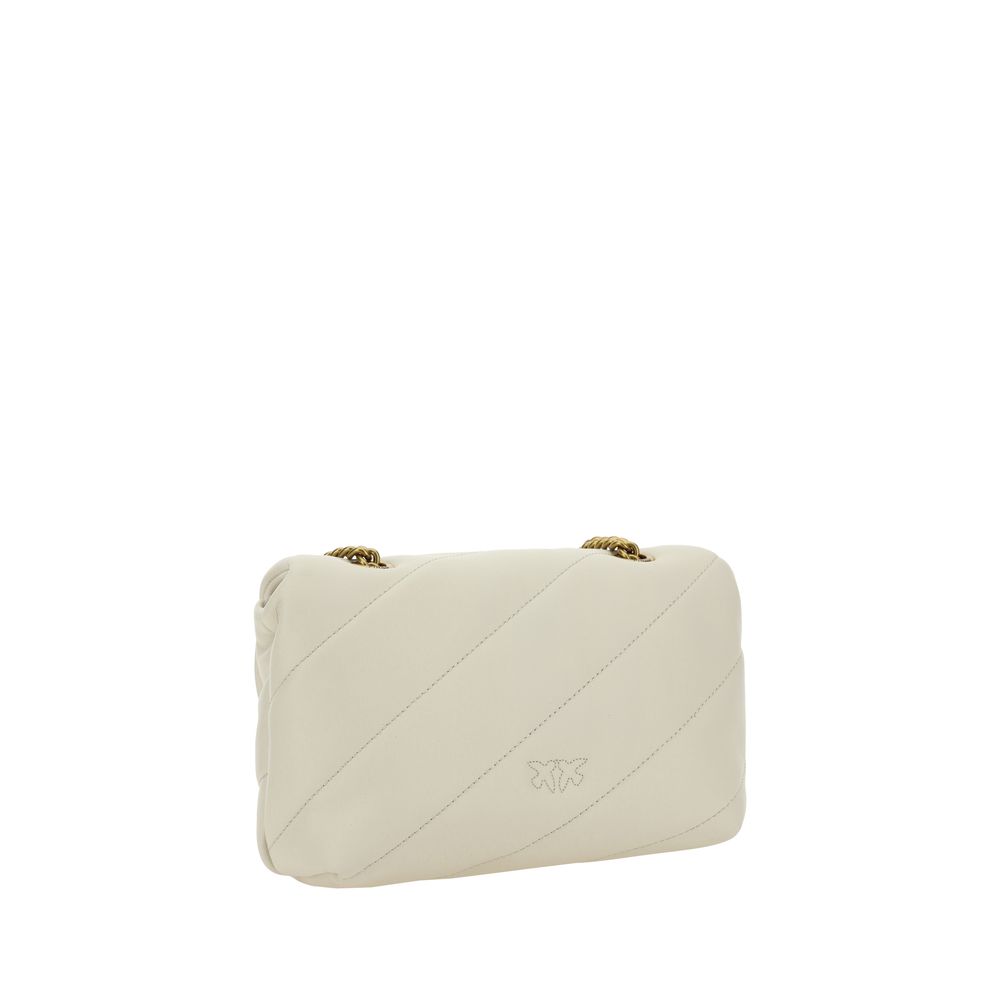PINKO Love Mini Puff Borsa a Tracolla Trapuntata Bianca SS26