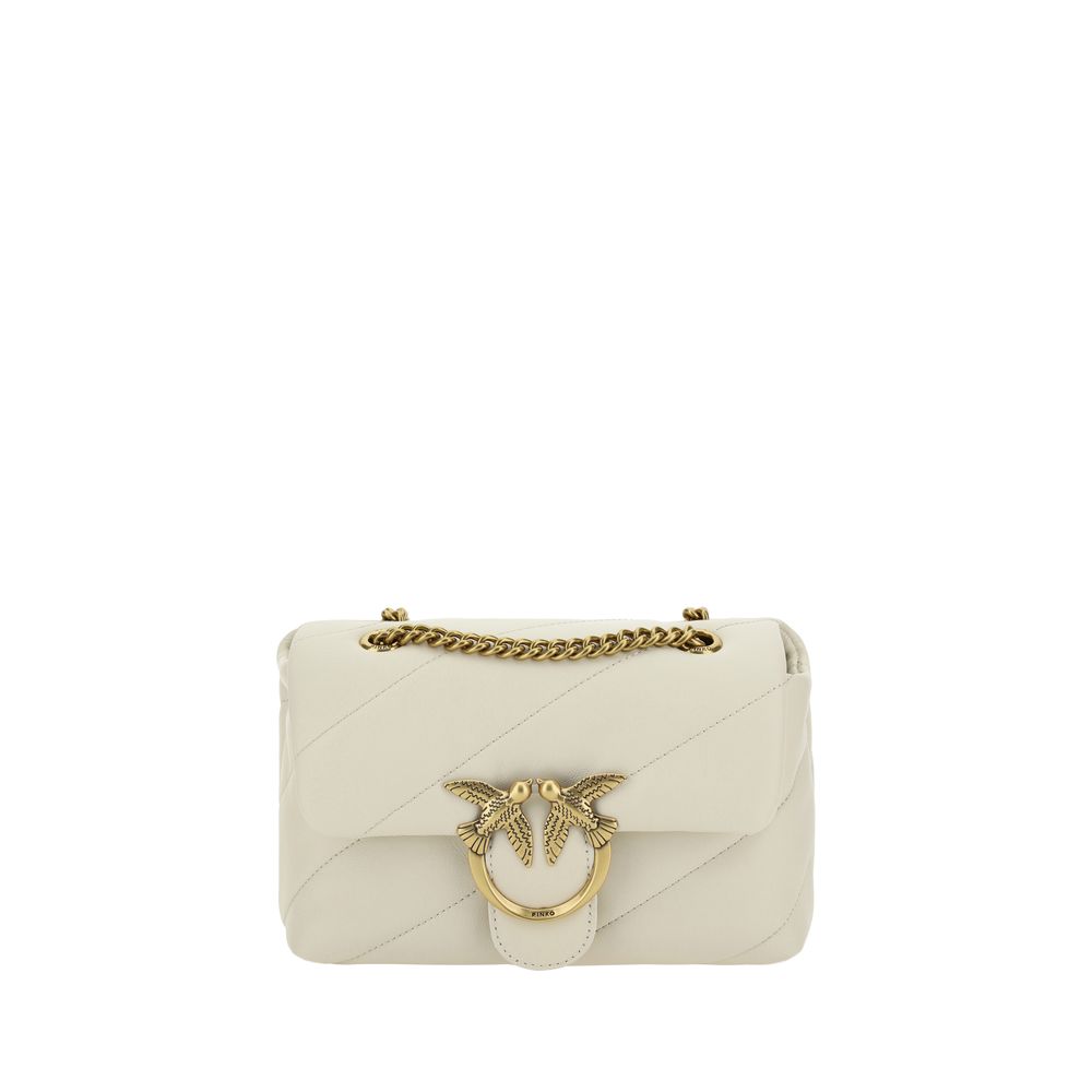 PINKO Love Mini Puff Borsa a Tracolla Trapuntata Bianca SS26