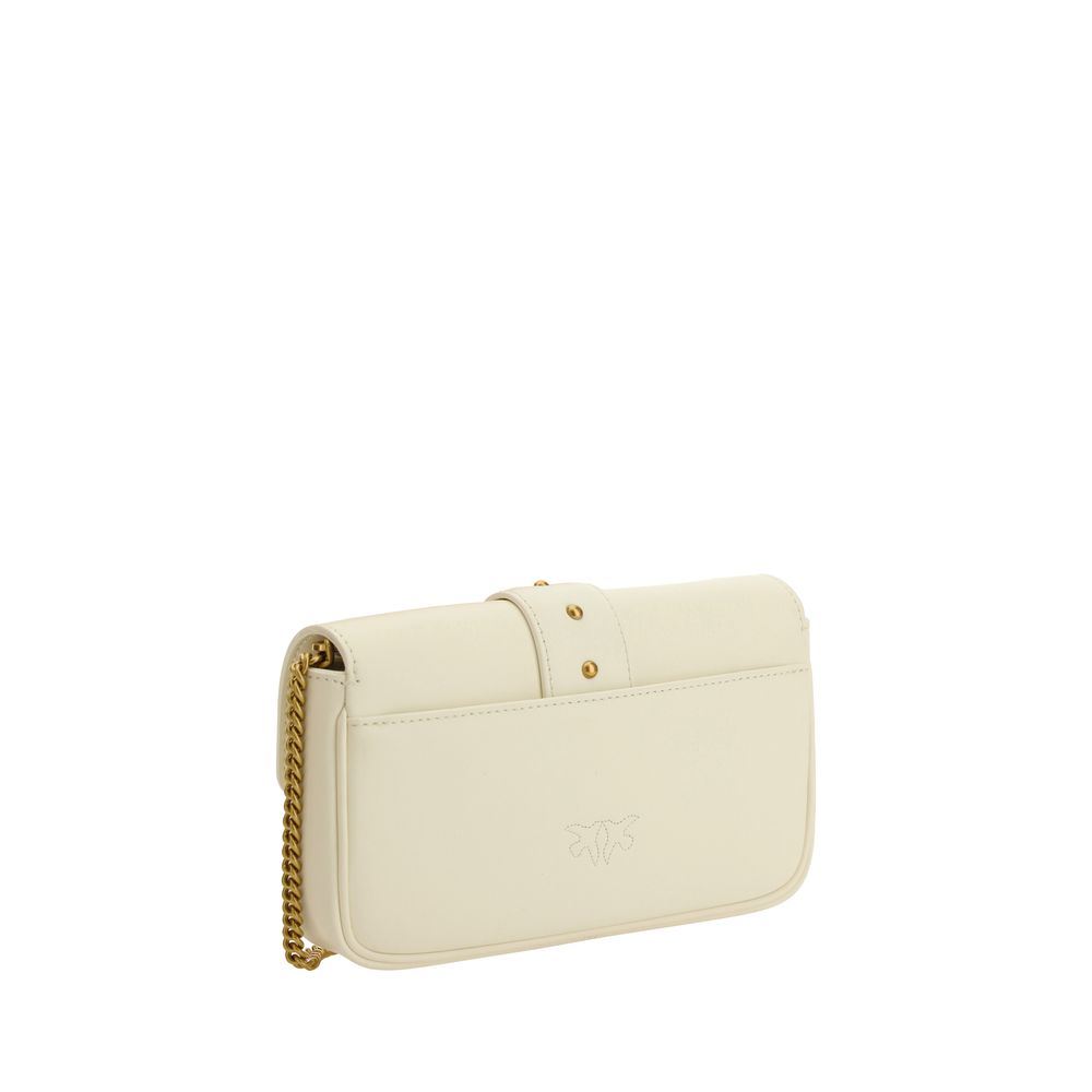 PINKO Love One Borsa a Tracolla Piccola in Pelle Bianca SS26 (2)