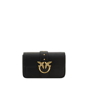 PINKO Love One Borsa a Tracolla Piccola in Pelle Nera SS26