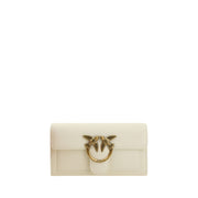 PINKO Love One Borsa a Tracolla/Portafoglio in Pelle Bianca SS26