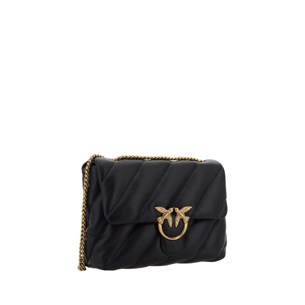 PINKO Love Puff Borsa a Spalla Maxi Quilt Nera SS26