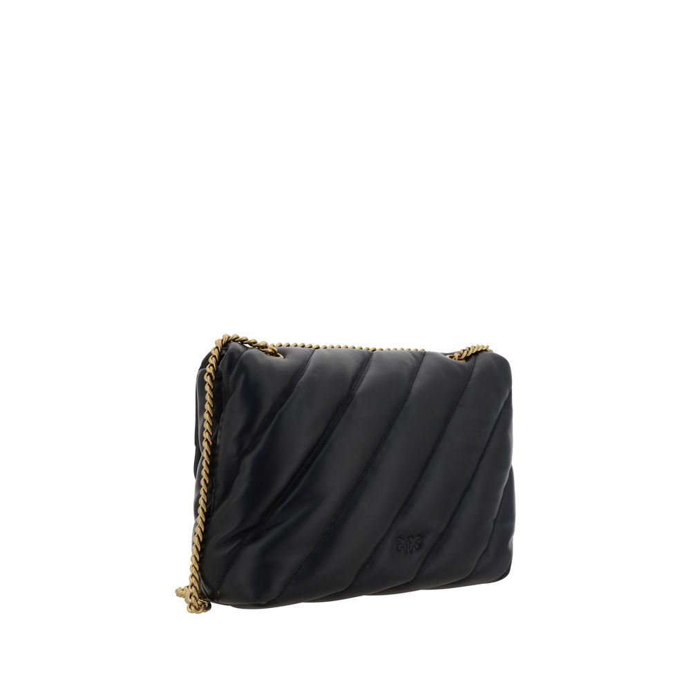 PINKO Love Puff Borsa a Spalla Maxi Quilt Nera SS26