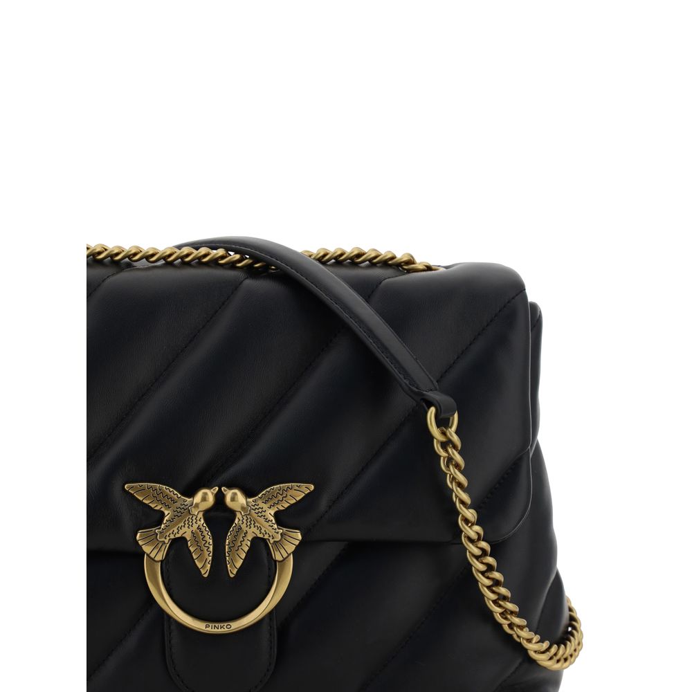 PINKO Love Puff Borsa a Spalla Maxi Quilt Nera SS26
