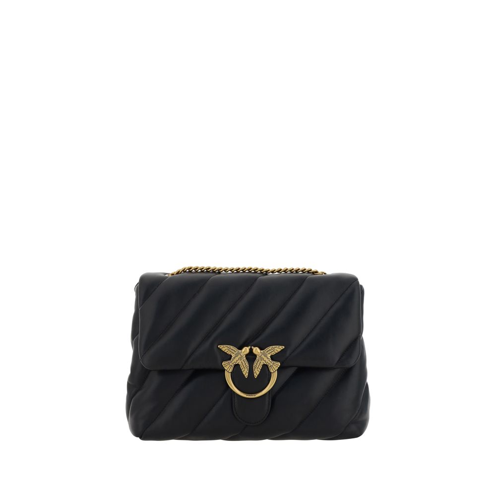 PINKO Love Puff Borsa a Spalla Maxi Quilt Nera SS26