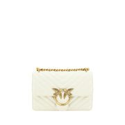 PINKO Mini Love Borsa a Tracolla Trapuntata Bianca in Pelle SS26