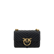PINKO Mini Love Borsa a Tracolla Trapuntata Nera in Pelle SS26