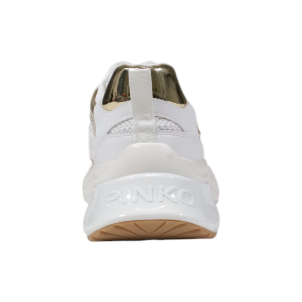PINKO Sneakers Chunky Bianche in Pelle e Inserti Mesh