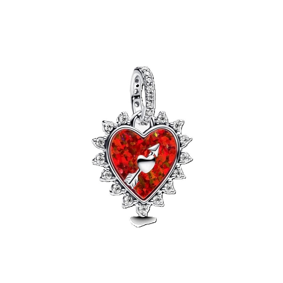 Pandora Red Heart Pendant Charm with Rotating Arrow 793667C01