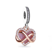 Pandora Charm Pendente Cuore e Infinito Rosa 788878C01