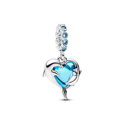 Pandora Charm Pendente Delfini e Cuore Vetro di Murano 793924C01