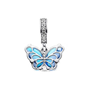 Pandora Charm Pendente Farfalla Vetro di Murano Blu 792698C01