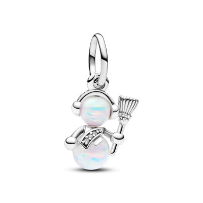 Pandora Snowman Opal Pendant Charm 792981C01