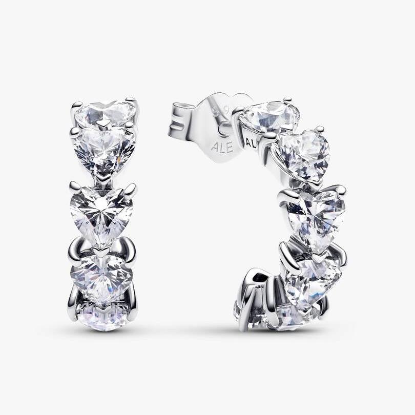 Pandora Orecchini Cerchi Aperti Fascia Cuori 293657C01