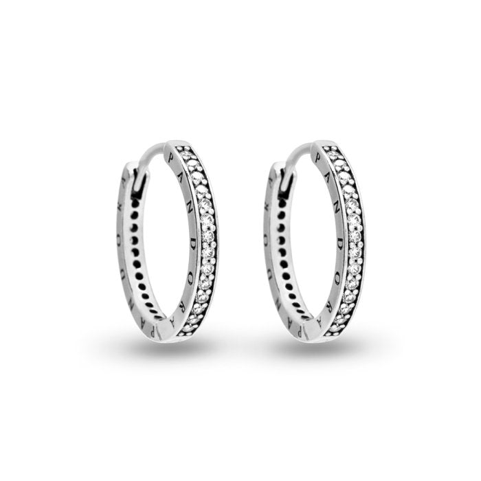 Pandora Orecchini Cerchi Cuori Scintillanti 290558CZ