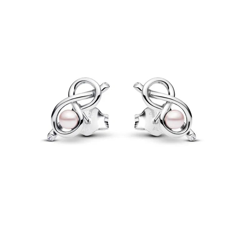 Pandora Orecchini Legame infinito Perla Rosa Artificiale 293761C01