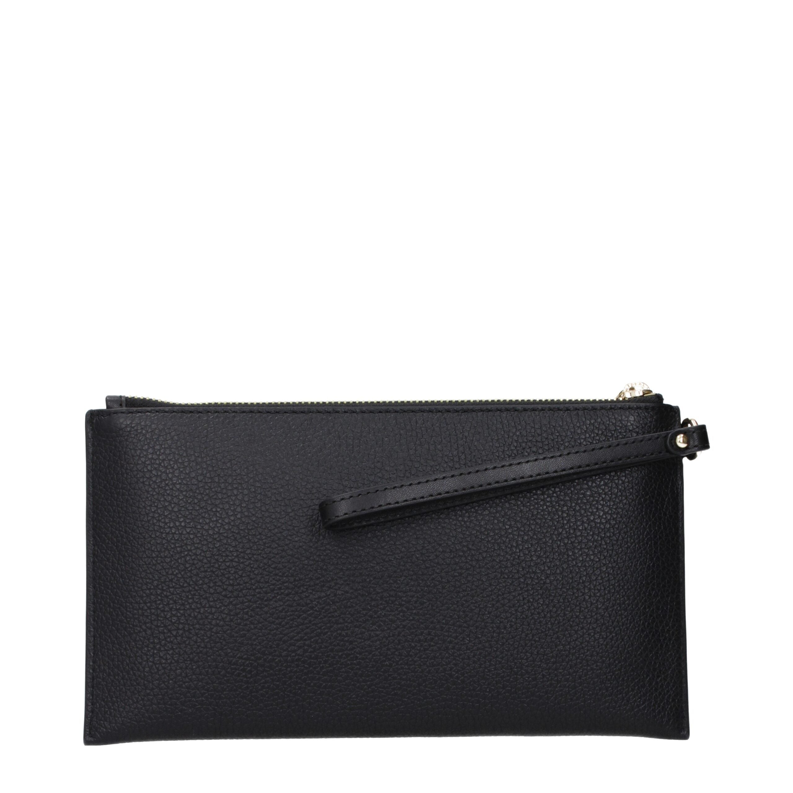 Pochette Michael Kors Wristlet Clutch Bag Pelle Nera