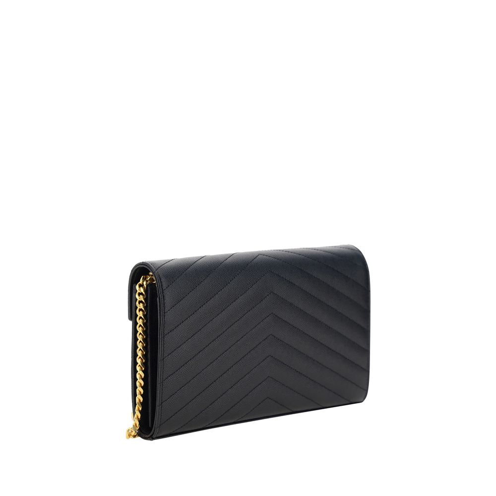 Pochette Saint Laurent Monogram WOC in Pelle Nera