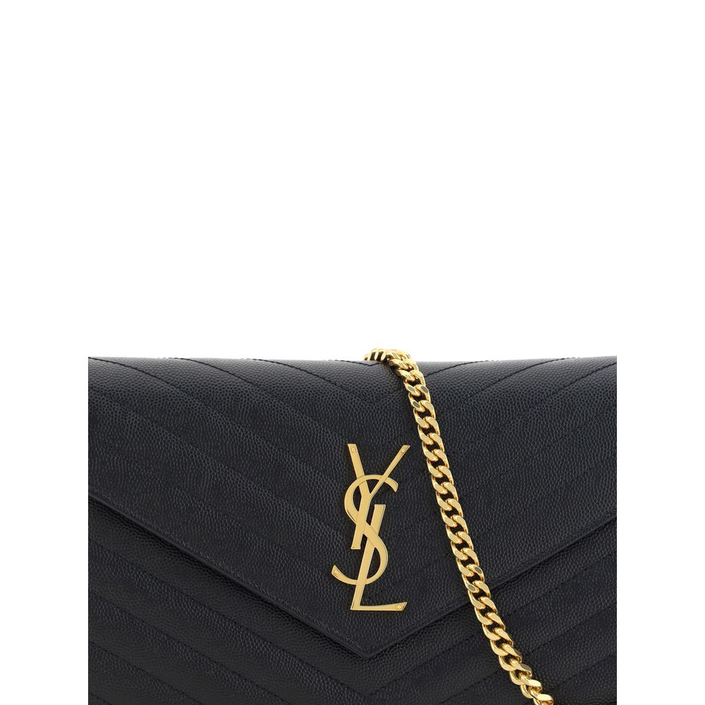 Pochette Saint Laurent Monogram WOC in Pelle Nera