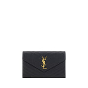 Pochette Saint Laurent Monogram WOC in Pelle Nera
