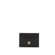 Porta Carte di Credito Versace Medusa Biggie in Pelle Nera Grained