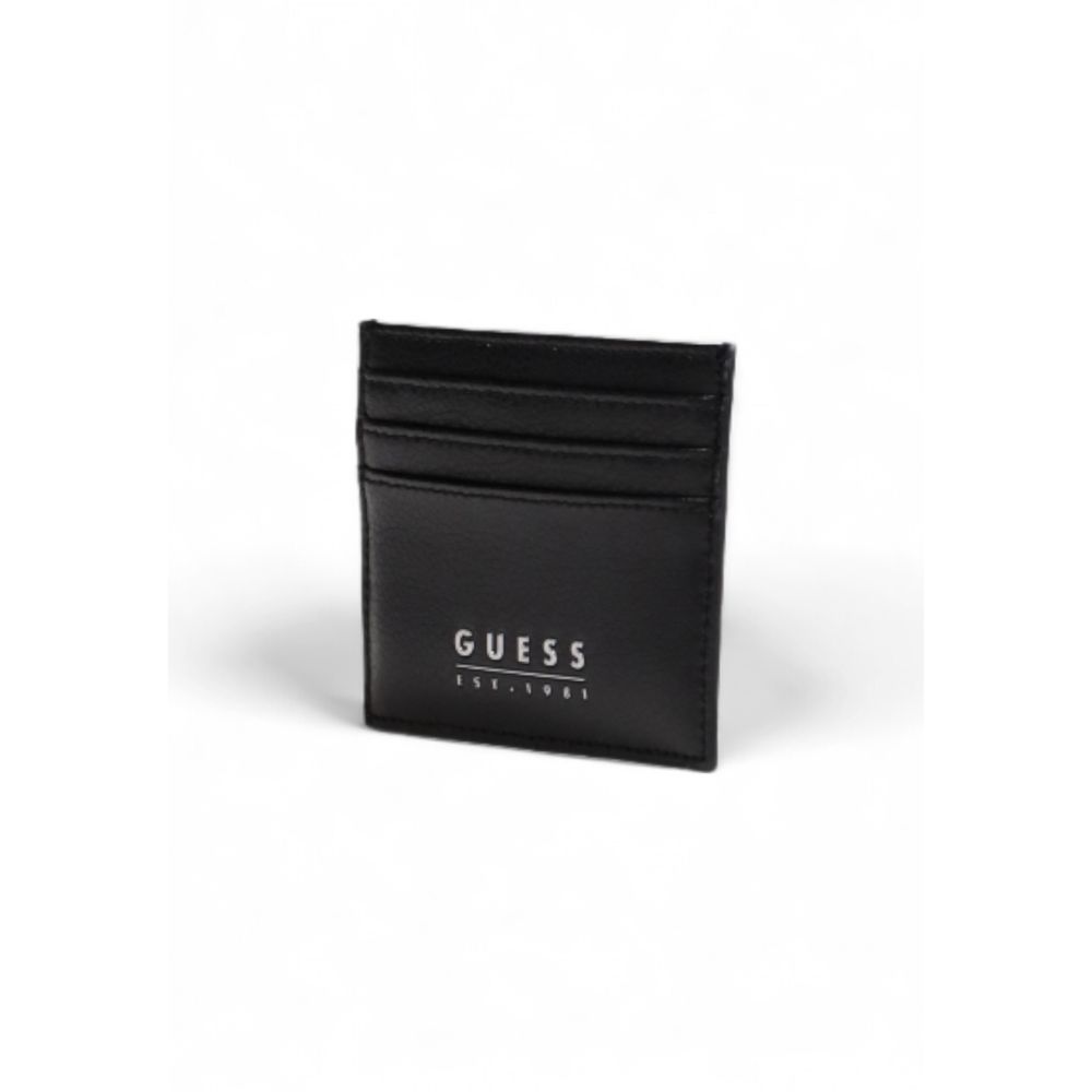 Portacarte Uomo Guess MESTRE in Vera Pelle Nera