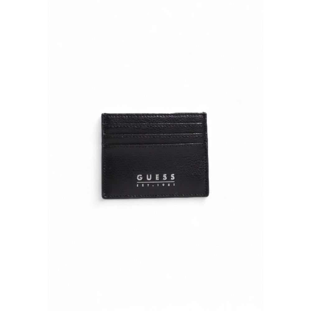 Portacarte Uomo Guess MESTRE in Vera Pelle Nera