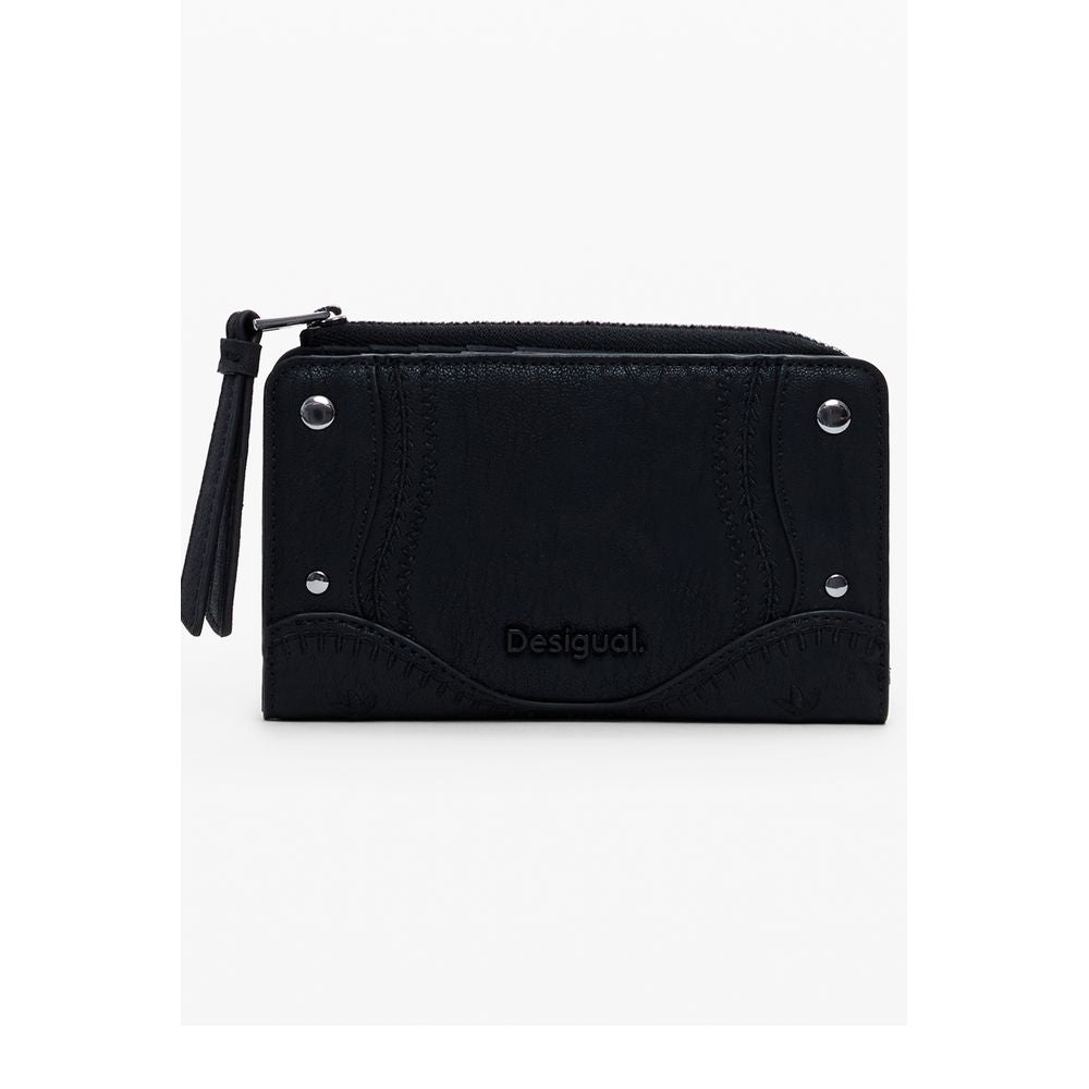 Portafoglio Donna Desigual EMBRO PATCH EMMA in Polietilene Nero, Ricami