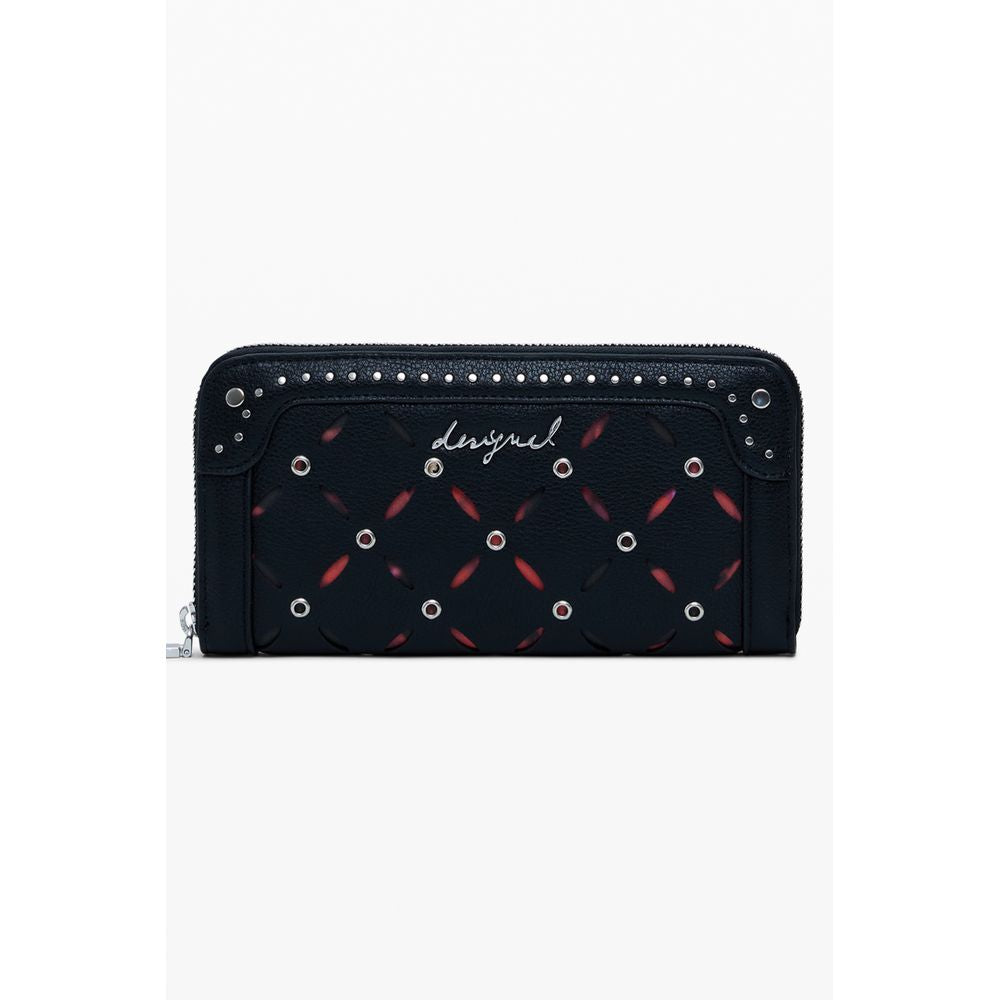 Portafoglio Donna Desigual Yankee Fiona in Polietilene Nero, Multi-Scomparto