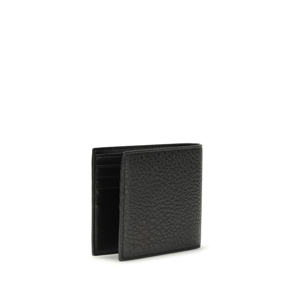 Portafoglio Givenchy Bifold Nero in Pelle di Vitello con Grana, 8 Scomparti Carte